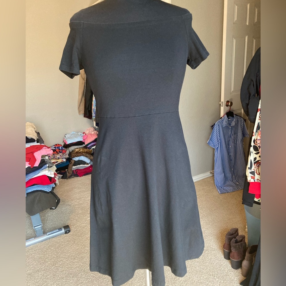 Old Navy black A-Line Mini Dress, off the shoulder, size small